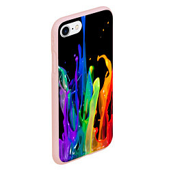 Чехол iPhone 7/8 матовый Всплеск красок, цвет: 3D-светло-розовый — фото 2