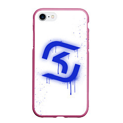 Чехол iPhone 7/8 матовый SK Gaming: White collection, цвет: 3D-малиновый