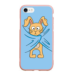 Чехол iPhone 7/8 матовый Стеснительный кролик, цвет: 3D-светло-розовый