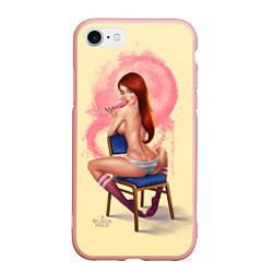 Чехол iPhone 7/8 матовый Pin Up Girl, цвет: 3D-светло-розовый