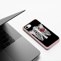 Чехол iPhone 7/8 матовый Кукрыниксы: Скелет, цвет: 3D-светло-розовый — фото 2