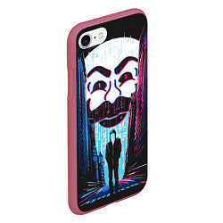 Чехол iPhone 7/8 матовый Анонимный человек, цвет: 3D-малиновый — фото 2