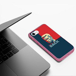 Чехол iPhone 7/8 матовый I'll be back, цвет: 3D-малиновый — фото 2