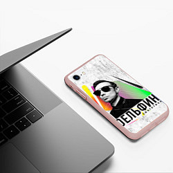 Чехол iPhone 7/8 матовый Дельфин: Синтетика, цвет: 3D-светло-розовый — фото 2