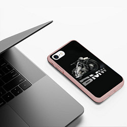 Чехол iPhone 7/8 матовый Мотоцикл BMW, цвет: 3D-светло-розовый — фото 2