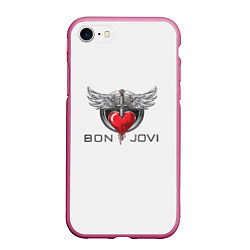 Чехол iPhone 7/8 матовый Bon Jovi, цвет: 3D-малиновый
