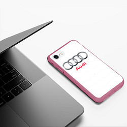 Чехол iPhone 7/8 матовый Ауди, цвет: 3D-малиновый — фото 2