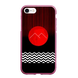 Чехол iPhone 7/8 матовый Twin Peaks Sun, цвет: 3D-малиновый