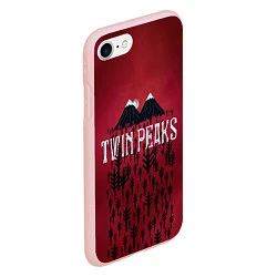 Чехол iPhone 7/8 матовый Twin Peaks Wood, цвет: 3D-светло-розовый — фото 2