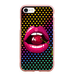 Чехол iPhone 7/8 матовый Pop art, цвет: 3D-светло-розовый