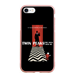 Чехол iPhone 7/8 матовый Twin Peaks Man, цвет: 3D-светло-розовый