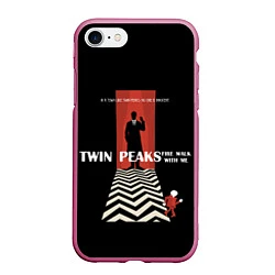 Чехол iPhone 7/8 матовый Twin Peaks Man, цвет: 3D-малиновый