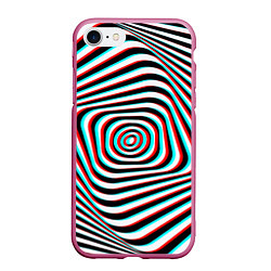 Чехол iPhone 7/8 матовый RGB optical, цвет: 3D-малиновый