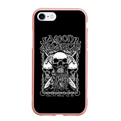 Чехол iPhone 7/8 матовый Amon Amarth: Trio Skulls, цвет: 3D-светло-розовый