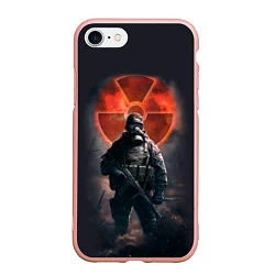 Чехол iPhone 7/8 матовый STALKER: Red Sun, цвет: 3D-светло-розовый