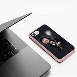 Чехол iPhone 7/8 матовый AC/DC: Guitarist, цвет: 3D-светло-розовый — фото 2