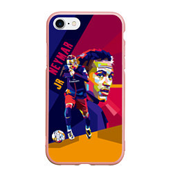Чехол iPhone 7/8 матовый Jr. Neymar, цвет: 3D-светло-розовый