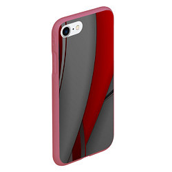 Чехол iPhone 7/8 матовый Red-gray abstraction, цвет: 3D-малиновый — фото 2