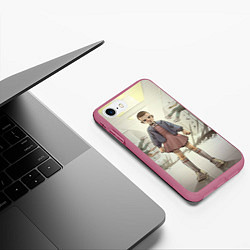 Чехол iPhone 7/8 матовый Girl-boy, цвет: 3D-малиновый — фото 2