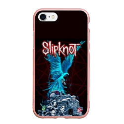 Чехол iPhone 7/8 матовый Орел группа Slipknot, цвет: 3D-светло-розовый