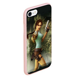 Чехол iPhone 7/8 матовый TOMB RAIDER, цвет: 3D-светло-розовый — фото 2