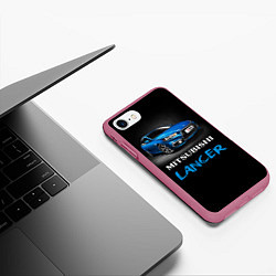 Чехол iPhone 7/8 матовый Mitsubishi Lancer, цвет: 3D-малиновый — фото 2