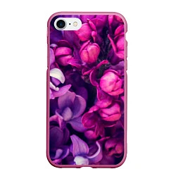Чехол iPhone 7/8 матовый Тюльпановый сад, цвет: 3D-малиновый
