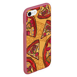 Чехол iPhone 7/8 матовый Пицца, цвет: 3D-малиновый — фото 2