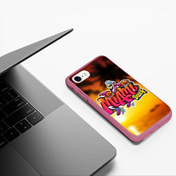 Чехол iPhone 7/8 матовый Miami Beach, цвет: 3D-малиновый — фото 2