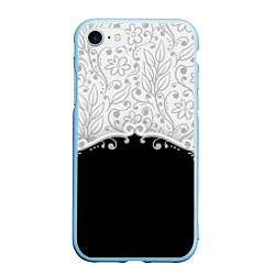 Чехол iPhone 7/8 матовый Флористика, цвет: 3D-голубой
