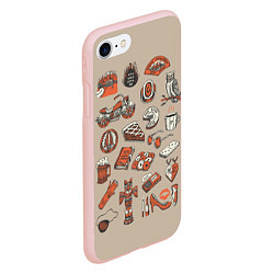 Чехол iPhone 7/8 матовый Twin Peaks Pack, цвет: 3D-светло-розовый — фото 2