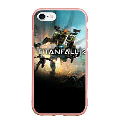 Чехол iPhone 7/8 матовый Titanfall Battle, цвет: 3D-светло-розовый