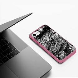 Чехол iPhone 7/8 матовый Серая текстура, цвет: 3D-малиновый — фото 2