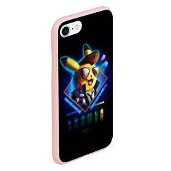 Чехол iPhone 7/8 матовый Retro Pikachu, цвет: 3D-светло-розовый — фото 2