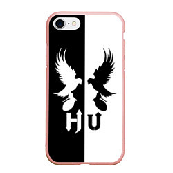 Чехол iPhone 7/8 матовый HU: Black & White, цвет: 3D-светло-розовый