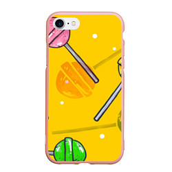 Чехол iPhone 7/8 матовый Чупа-Чупс, цвет: 3D-светло-розовый