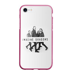 Чехол iPhone 7/8 матовый Imagine Dragons: White, цвет: 3D-малиновый