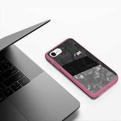 Чехол iPhone 7/8 матовый BMW: Black Design, цвет: 3D-малиновый — фото 2