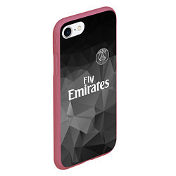 Чехол iPhone 7/8 матовый PSG FC: Polygons 2018, цвет: 3D-малиновый — фото 2