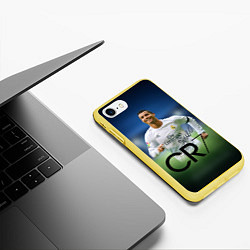 Чехол iPhone 7/8 матовый CR7 цвета 3D-желтый — фото 2