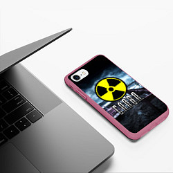 Чехол iPhone 7/8 матовый S.T.A.L.K.E.R: Слава, цвет: 3D-малиновый — фото 2