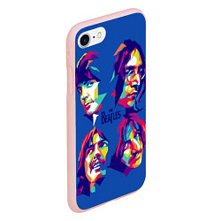 Чехол iPhone 7/8 матовый The Beatles: Faces, цвет: 3D-светло-розовый — фото 2