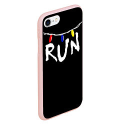 Чехол iPhone 7/8 матовый Stranger Things RUN, цвет: 3D-светло-розовый — фото 2
