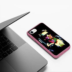 Чехол iPhone 7/8 матовый Terminator Art, цвет: 3D-малиновый — фото 2