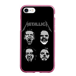 Чехол iPhone 7/8 матовый Metallica Vampires, цвет: 3D-малиновый
