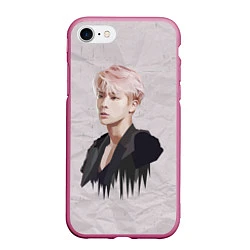 Чехол iPhone 7/8 матовый BTS: Jin, цвет: 3D-малиновый