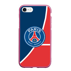 Чехол iPhone 7/8 матовый FC PSG: France, цвет: 3D-малиновый