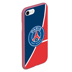 Чехол iPhone 7/8 матовый FC PSG: France, цвет: 3D-малиновый — фото 2
