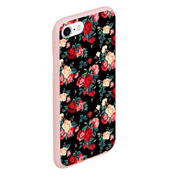 Чехол iPhone 7/8 матовый Кустовые розы, цвет: 3D-светло-розовый — фото 2