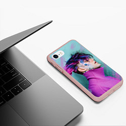 Чехол iPhone 7/8 матовый Lil Peep: Neon Style, цвет: 3D-светло-розовый — фото 2